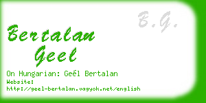 bertalan geel business card